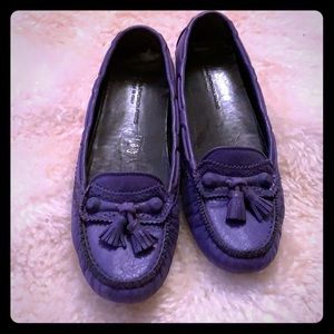 Balenciaga royal purple tasseled moccasins